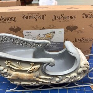 Jim Shore Gray and Cream Woodland Sleigh